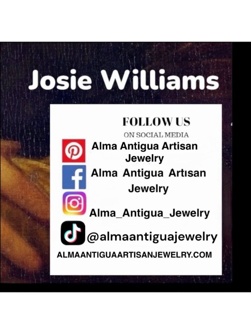 Echoes of Frida: Handcrafted Portrait Drop Earrings w/ Hessonite & Black Garnet - Picture 15 of 16